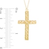 Thumbnail Image 1 of Mesh Cross Pendant in 10K Gold - 17"