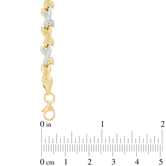"X" Stampato Bracelet in 10K Two-Tone Gold - 7.25"
