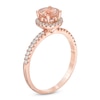 Thumbnail Image 2 of 6.0mm Morganite and 1/5 CT. T.W. Diamond Frame Ring in 14K Rose Gold