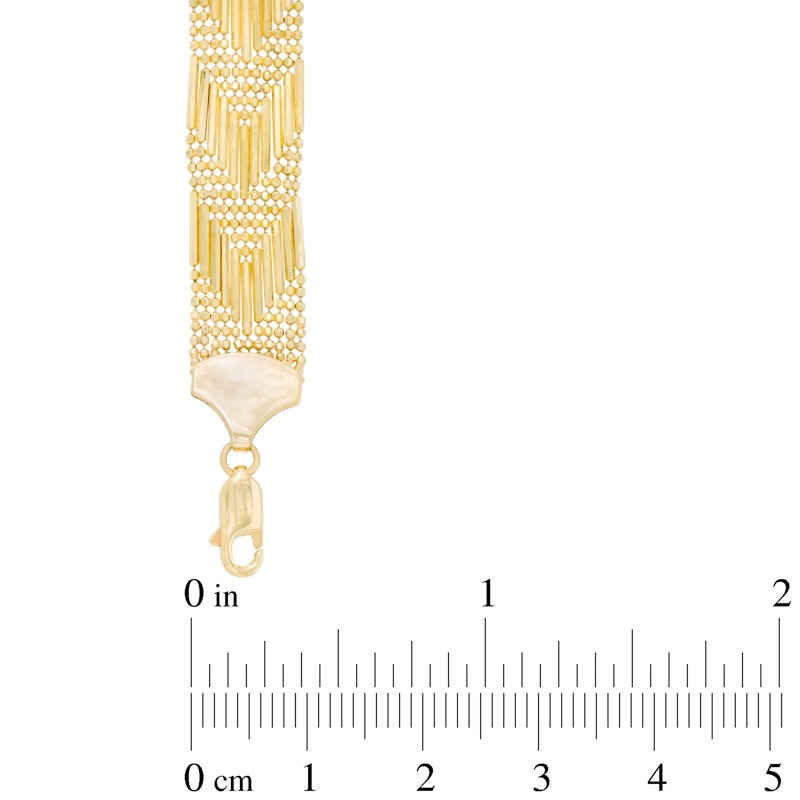 Main Image 2 of Beaded Chevron Bracelet in 10K Gold - 7.5"