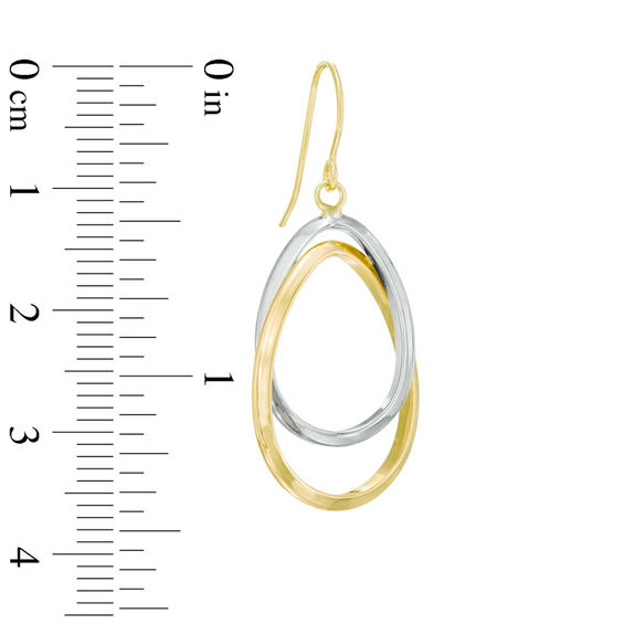 Double Teardrop Earrings in 14K Two-Tone Gold