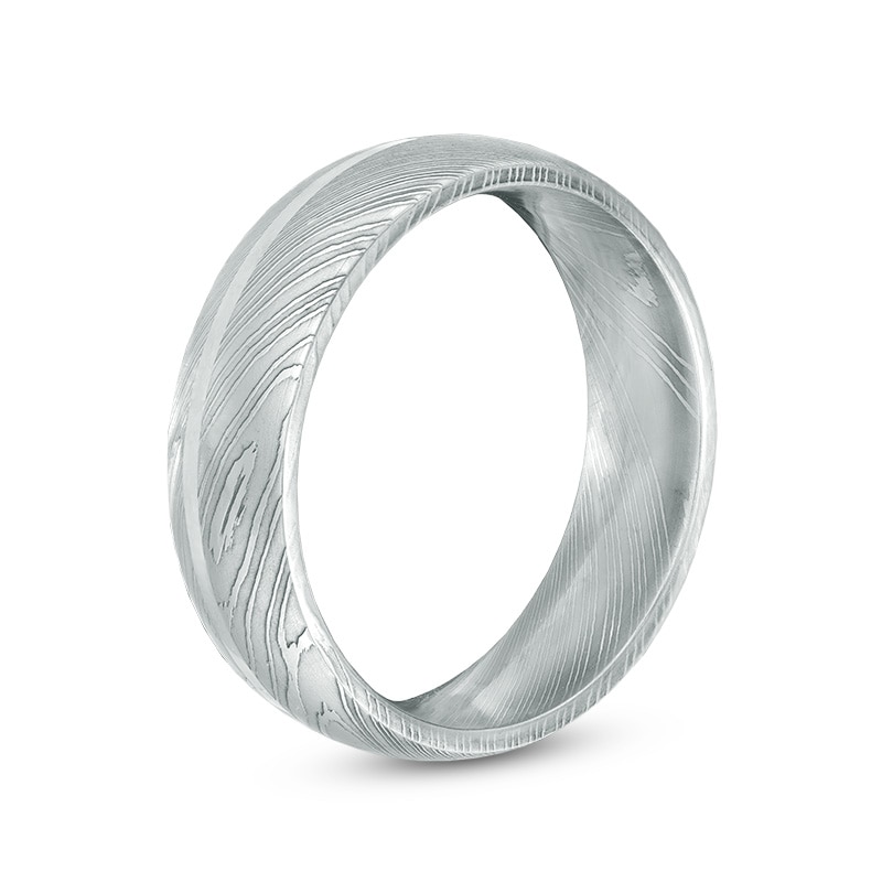Men's 7.0mm Comfort Fit Damascus Stainless Steel Wedding Band - Size 10