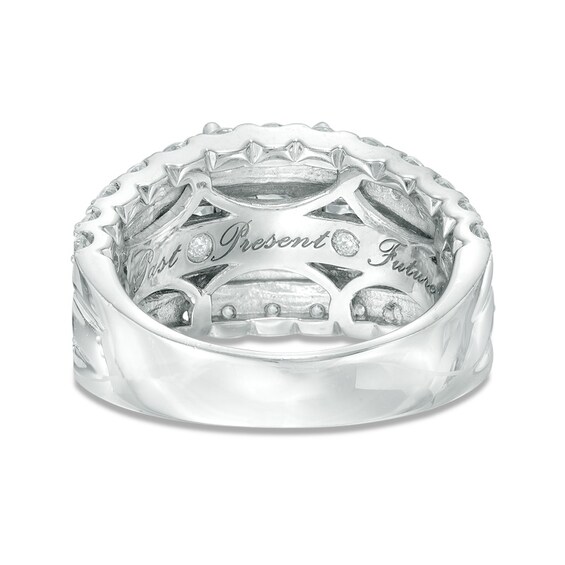 3 CT. T.W. Princess-Cut Diamond Past Present Future® Engagement Ring in 14K White Gold 3 CT. T.W. Princess-Cut Diamond Past Present Future® Engagement Ring in 14K White Gold
