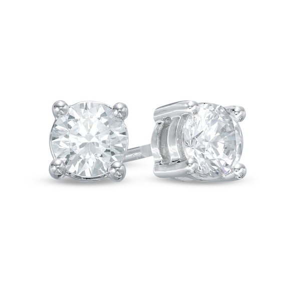 Celebration Ideal 1-1/6 CT. T.w. Certified Diamond Solitaire Stud Earrings in 14K White Gold (I/I1)