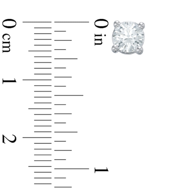 Main Image 2 of Celebration Ideal 1-1/6 CT. T.W. Certified Diamond Solitaire Stud Earrings in 14K White Gold (I/I1)