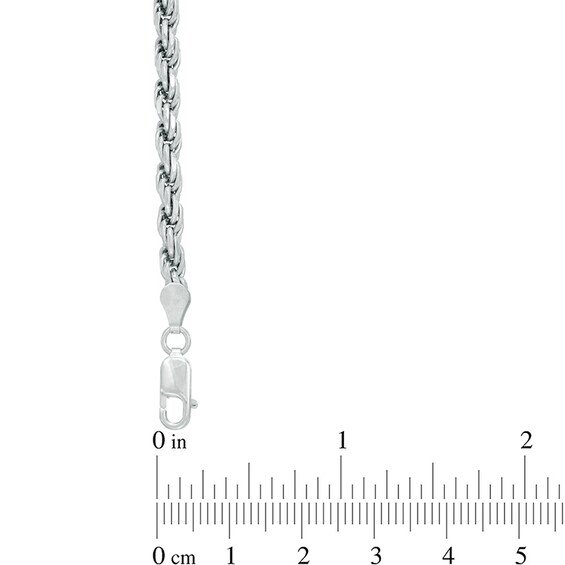 Ladies' 3.6mm Diamond-Cut Rope Chain Necklace in Solid Sterling Silver - 20"