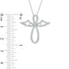 Thumbnail Image 1 of Lab-Created White Sapphire Infinity Angel Pendant in Sterling Silver