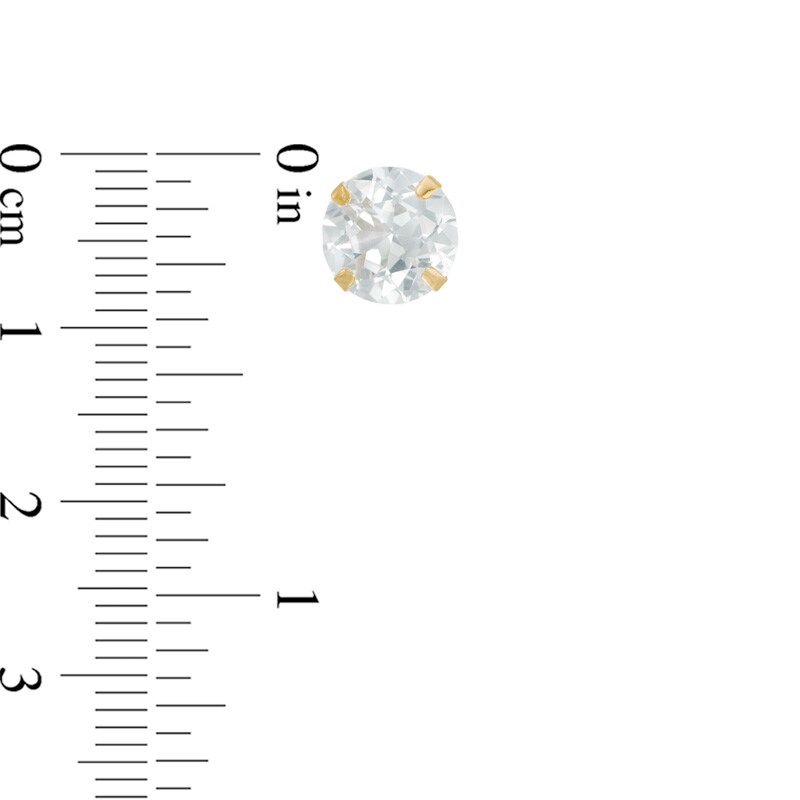 Main Image 2 of 8.0mm Lab-Created White Sapphire Stud Earrings in 14K Gold