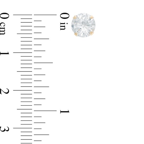 6.5mm Lab-Created White Sapphire Stud Earrings in 14K Gold