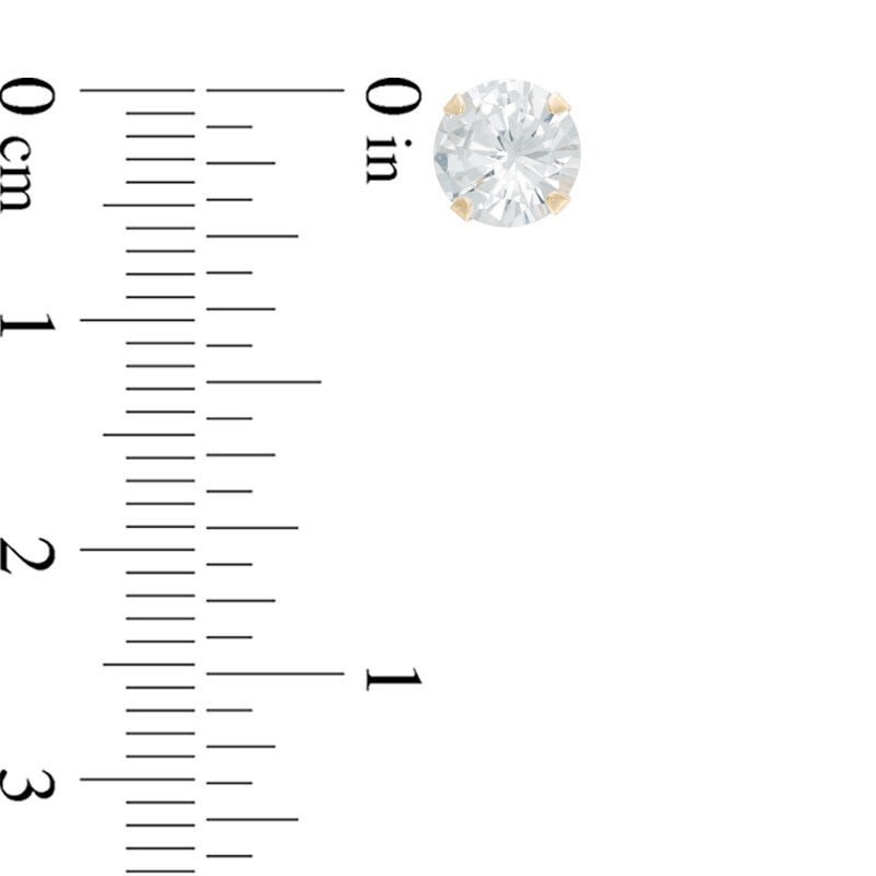 Main Image 2 of 6.5mm Lab-Created White Sapphire Stud Earrings in 14K Gold