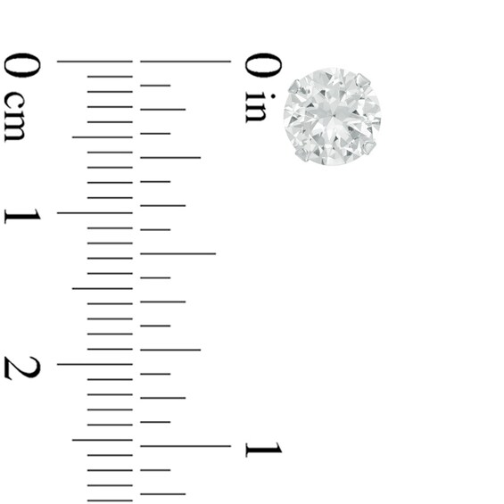 6.5mm Lab-Created White Sapphire Stud Earrings in 14K Gold