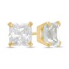 Thumbnail Image 1 of 6.0mm Princess-Cut Lab-Created White Sapphire Stud Earrings in 14K Gold