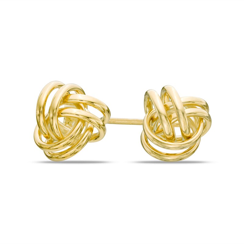 Main Image 1 of Love Knot Stud Earrings in 14K Gold