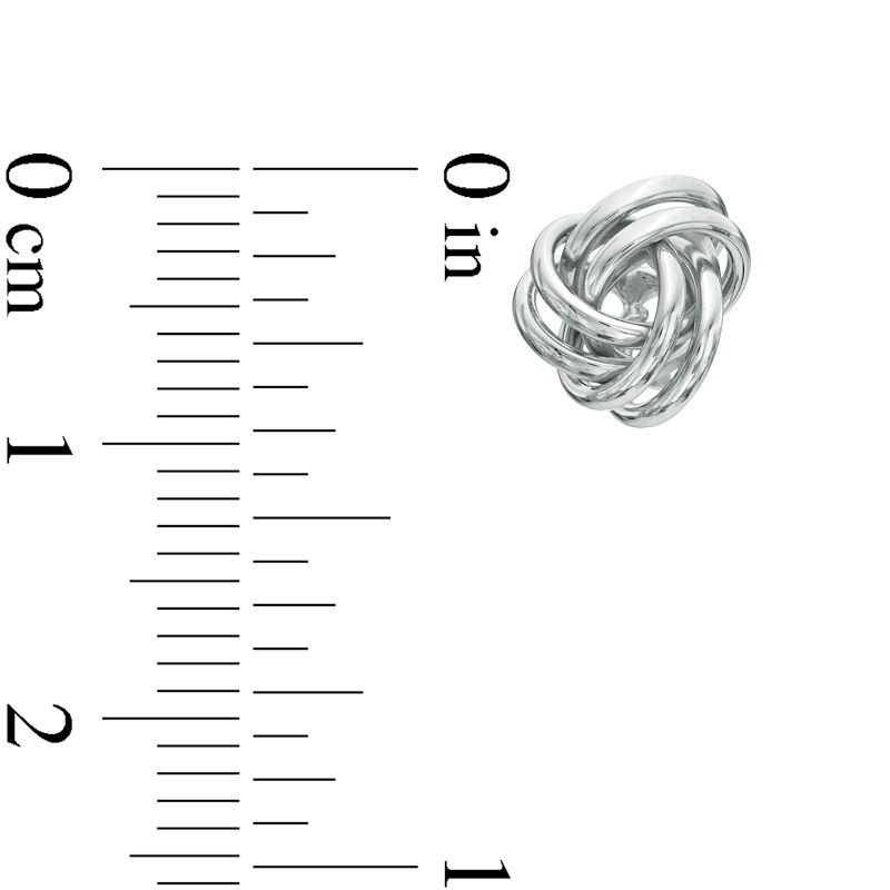 Main Image 2 of Love Knot Stud Earrings in 14K White Gold