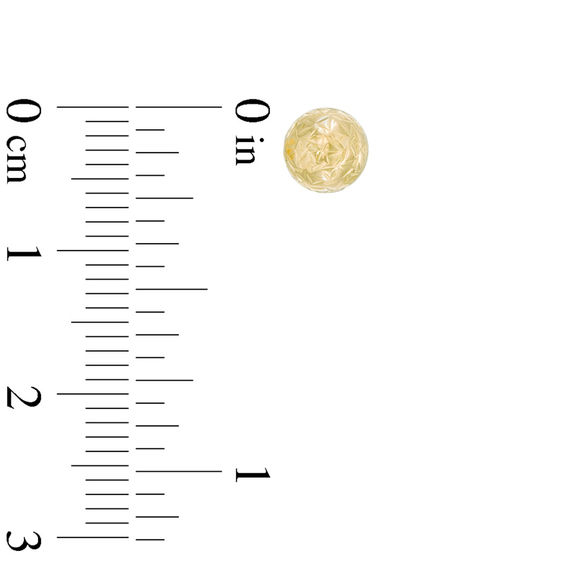 6.0mm Diamond-Cut Button Stud Earrings in 14K Gold