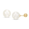 Thumbnail Image 1 of Reversible 10.0mm Simulated Pearl and 14K Gold Ball Stud Earrings