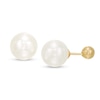 Thumbnail Image 0 of Reversible 10.0mm Simulated Pearl and 14K Gold Ball Stud Earrings