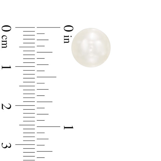 Reversible 10.0mm Simulated Pearl and 14K Gold Ball Stud Earrings