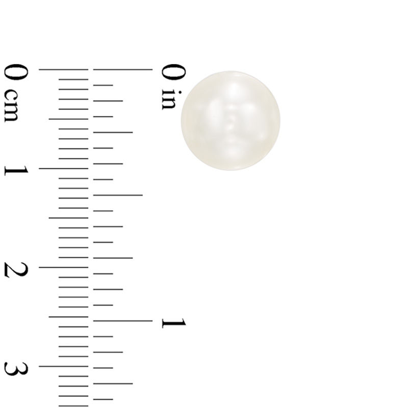 Main Image 2 of Reversible 10.0mm Simulated Pearl and 14K Gold Ball Stud Earrings