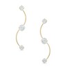 Thumbnail Image 1 of Cubic Zirconia Three Stone Curvy Crawler Earrings in 14K Gold