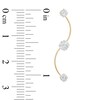 Thumbnail Image 2 of Cubic Zirconia Three Stone Curvy Crawler Earrings in 14K Gold
