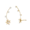 Thumbnail Image 1 of 2.0mm Cubic Zirconia Daisy Crawler Earrings in 14K Gold