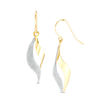 Thumbnail Image 1 of Glitter Open Flame Drop Earrings in 14K Gold