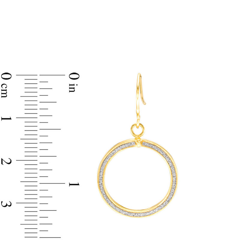 Glitter Open Flame Drop Earrings in 14K Gold