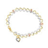 Thumbnail Image 2 of Diamond-Cut "MOM" Heart Link Bracelet in 10K Tri-Tone Gold