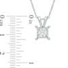 Thumbnail Image 2 of 1 CT. T.W. Diamond Solitaire Square Pendant and Earrings Set in 10K White Gold