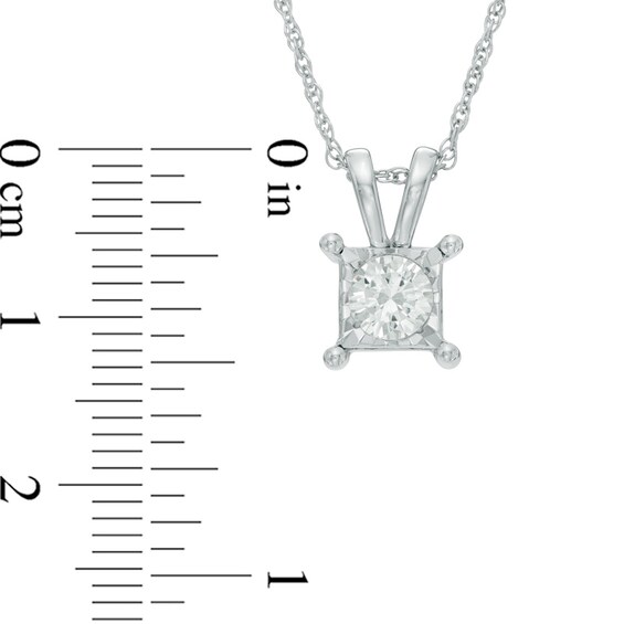 1 CT. T.w. Diamond Solitaire Square Pendant and Earrings Set in 10K White Gold