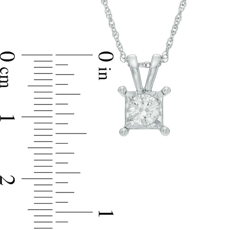 Main Image 2 of 1 CT. T.W. Diamond Solitaire Square Pendant and Earrings Set in 10K White Gold