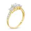Thumbnail Image 2 of 5.2mm Lab-Created White Sapphire Three Stone Ring in 10K Gold