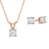 Thumbnail Image 0 of 1/4 CT. T.W. Diamond Solitaire Pendant and Earrings Set in 10K Rose Gold