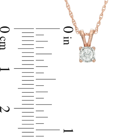 1/4 CT. T.w. Diamond Solitaire Pendant and Earrings Set in 10K Rose Gold