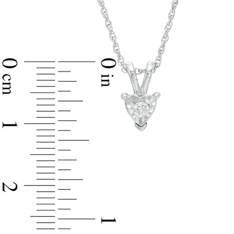 Main Image 2 of 1/4 CT. T.W. Diamond Solitaire Heart Pendant and Earrings Set in 10K White Gold