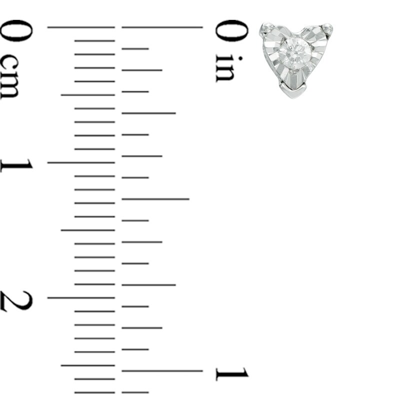 Main Image 3 of 1/4 CT. T.W. Diamond Solitaire Heart Pendant and Earrings Set in 10K White Gold