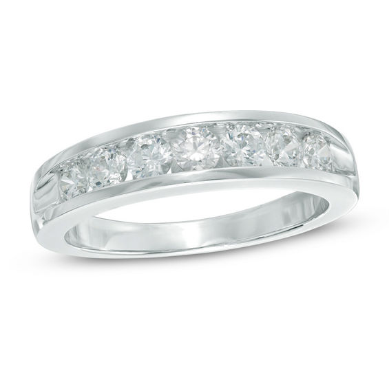 Celebration GrandÂ® 1 CT. T.w. Certified Diamond Seven Stone Anniversary Band in 14K White Gold (H-I/I1)