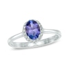 Thumbnail Image 0 of Oval Tanzanite and Diamond Accent Frame Ring in 10K White Gold