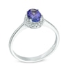 Thumbnail Image 1 of Oval Tanzanite and Diamond Accent Frame Ring in 10K White Gold