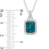 Thumbnail Image 1 of Octagonal London Blue and White Topaz Frame Pendant in Sterling Silver