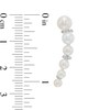 Thumbnail Image 2 of 3.1-5.0mm Freshwater Cultured Pearl and Lab-Created White Sapphire Crawler Earrings in Sterling Silver
