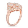 Thumbnail Image 2 of Lab-Created Opal and White Sapphire Flower Ring in Sterling Silver and 14K Rose Gold Plate