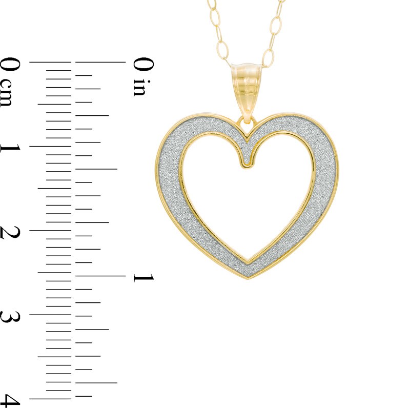 Main Image 2 of Heart Glitter Pendant in 10K Gold