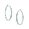Thumbnail Image 1 of Glitter Hoop Earrings in 10K White Gold