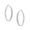 Thumbnail Image 0 of Glitter Hoop Earrings in 10K White Gold