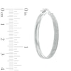 Thumbnail Image 2 of Glitter Hoop Earrings in 10K White Gold