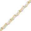 Thumbnail Image 1 of Satin Link Stampato Bracelet in 10K Two-Tone Gold - 7.5"