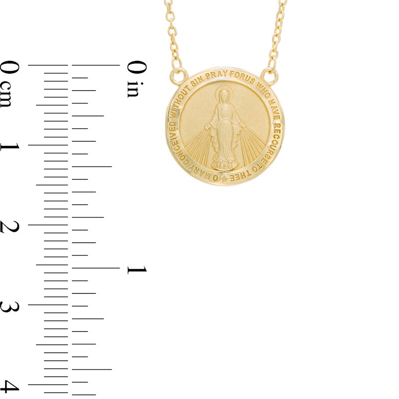 Mother Mary Medallion Necklace in 10K Gold - 17"