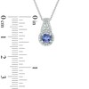 Thumbnail Image 2 of 5.0mm Tanzanite and 1/6 CT. T.W. Diamond Frame Pendant in 10K White Gold